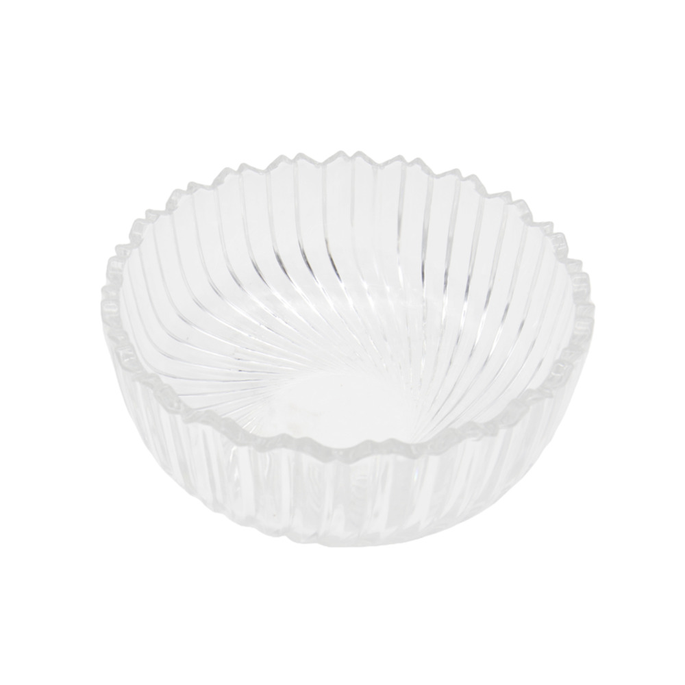 Mikasa PLEATS Collection Heavy Crystal Glass Serving Bowl 8" Diameter